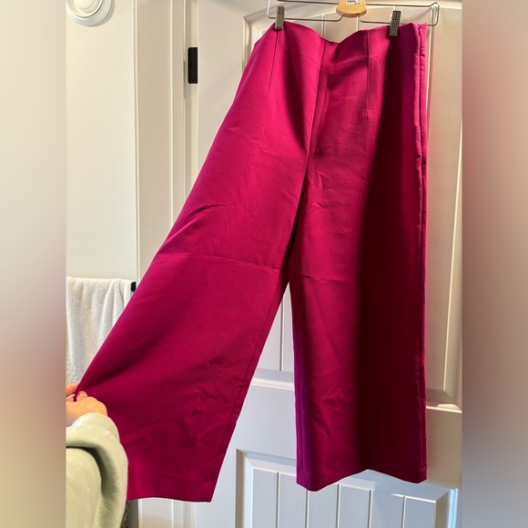 Zara hot pink wide leg pants XL - Picture 2 of 6